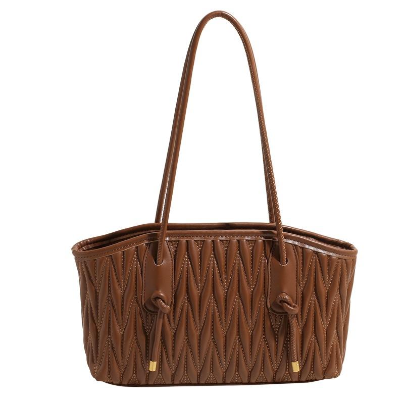 Premium sense niche fashion casual large capacity tote bag women's 2025 winter new Korean version trendy pleated shoulder bag