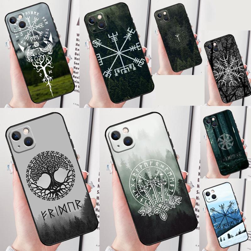 

Чехол с лесными скандинавскими рунами для iPhone 15 Plus 12 13 Mini 11 14 Pro Max XS X XR 7 8 SE 2020 2022 For iPhone 15 Plus морская черепаха