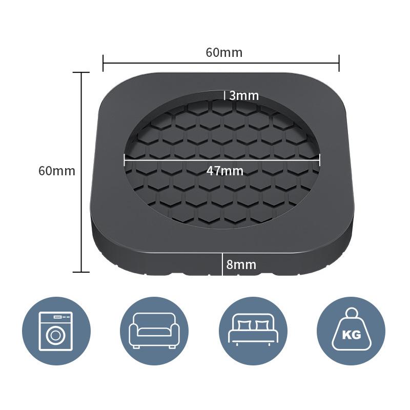 4pcs Anti Vibration Feet Pad Rubber Mat Anti Slip Silent Dampers Stand Universal Washing Machine Refrigerator Furniture Foot Pad
