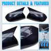 2X Rearview Mirror Cover Side Door Wing Mirror Cap Trim for Toyota Camry 9th 2024 2025 2026 ABS Glossy/Carbon Fiber Black