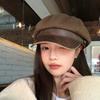 Maillard Brown Beret Women's Autumn and Winter New Retro Painter Hat Face Showing Newsboy Octagonal Hat