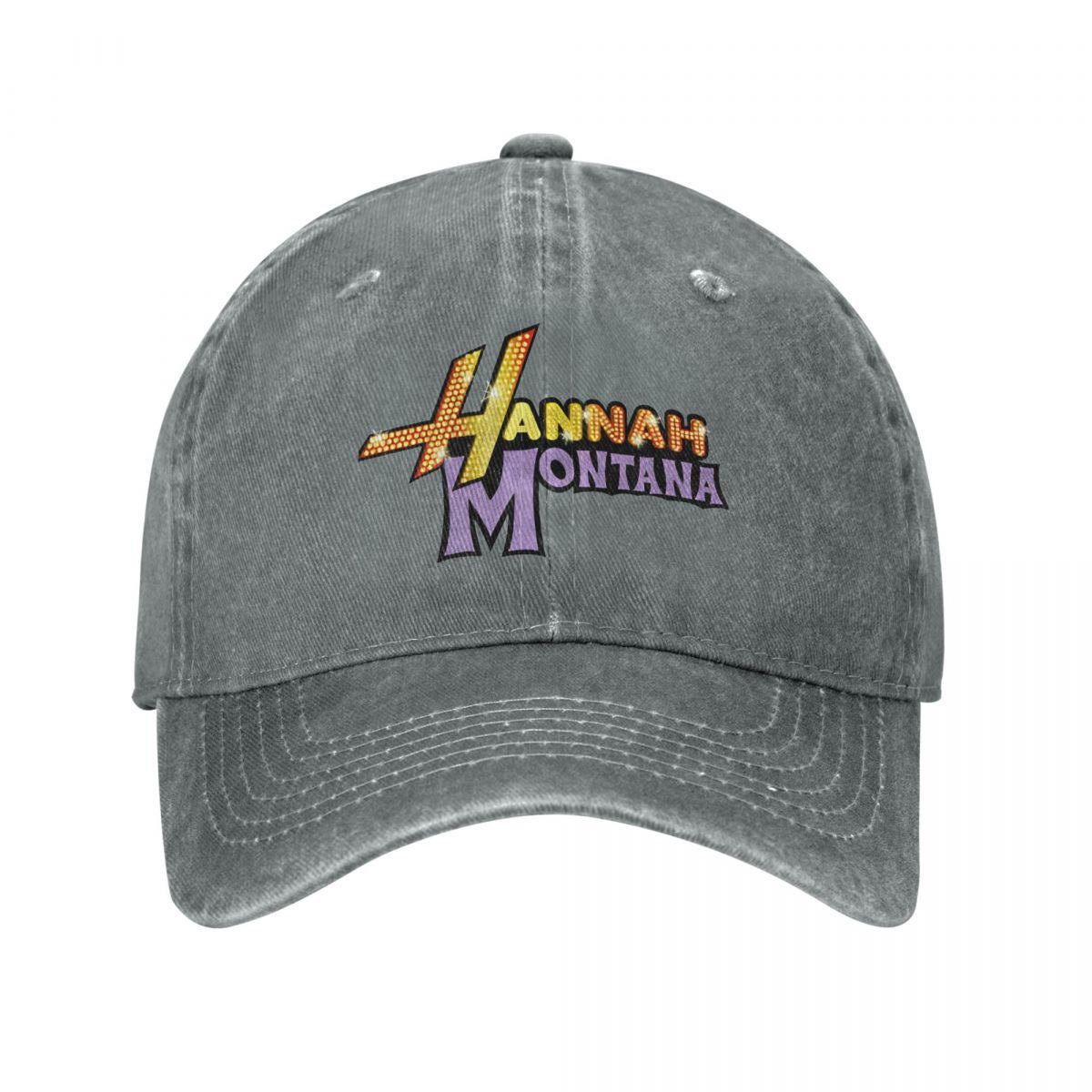 

Hannah Montana Logo Baseball Cap Fashion Distressed Washed Miley Cyrus Funny Sun Cap Men Women Outdoor Workouts Adjustable Hat One Size серый