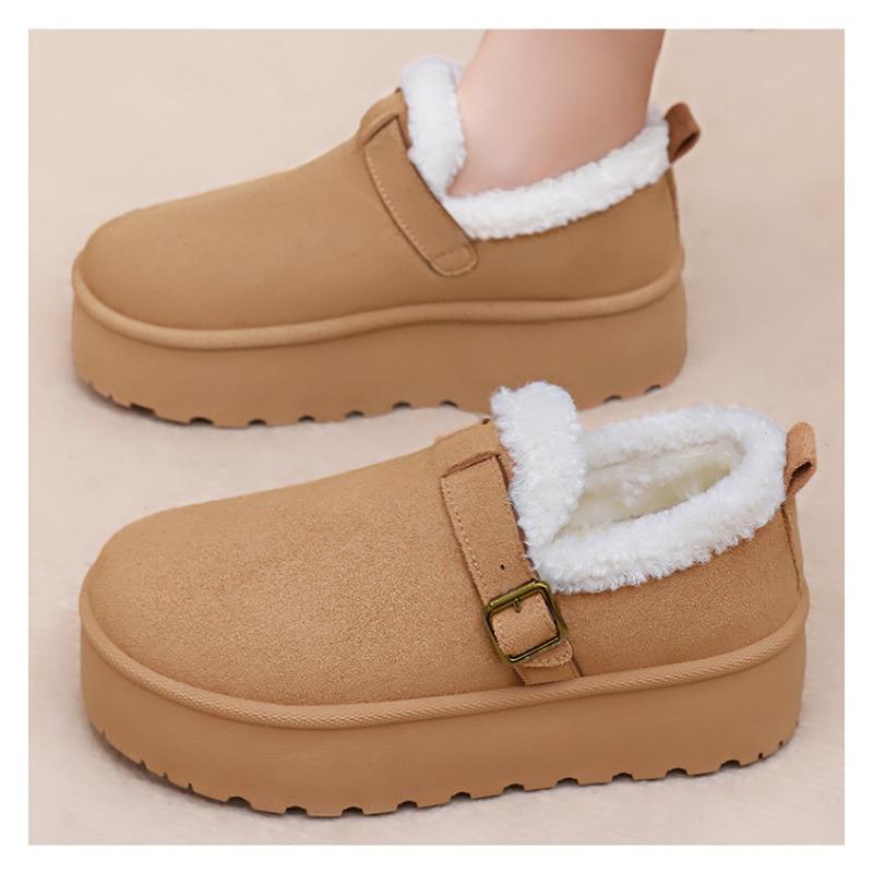Fashion 2025 New Fur Platform Women Ankle Boots Flats Suede Warm Shoes Woman Trend Designer Brand Short Plush Cozy Femme Snow Botas