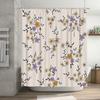 Vintage Floral Shower Curtain Decorative Bath Curtains for Bathroom Decoration Purple Yellow Flower Printed Fabric Waterproof Li