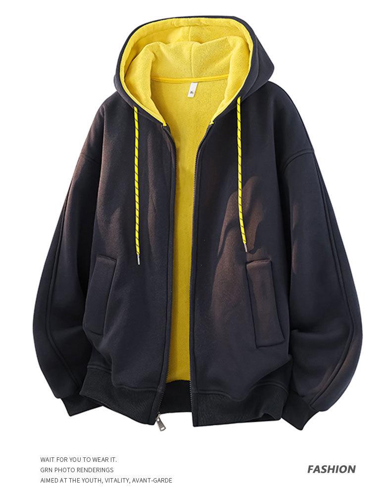 Youxu Unisex Color Block Zipper Cardigan Hoodie - Trendy Autumn/Winter Casual Wear