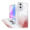 Glitter Gradient Magnetic Phone Case For Samsung Galaxy S25+ / S24+ 5G, Lens Frame Kickstand Wireless Charging Protective Cover