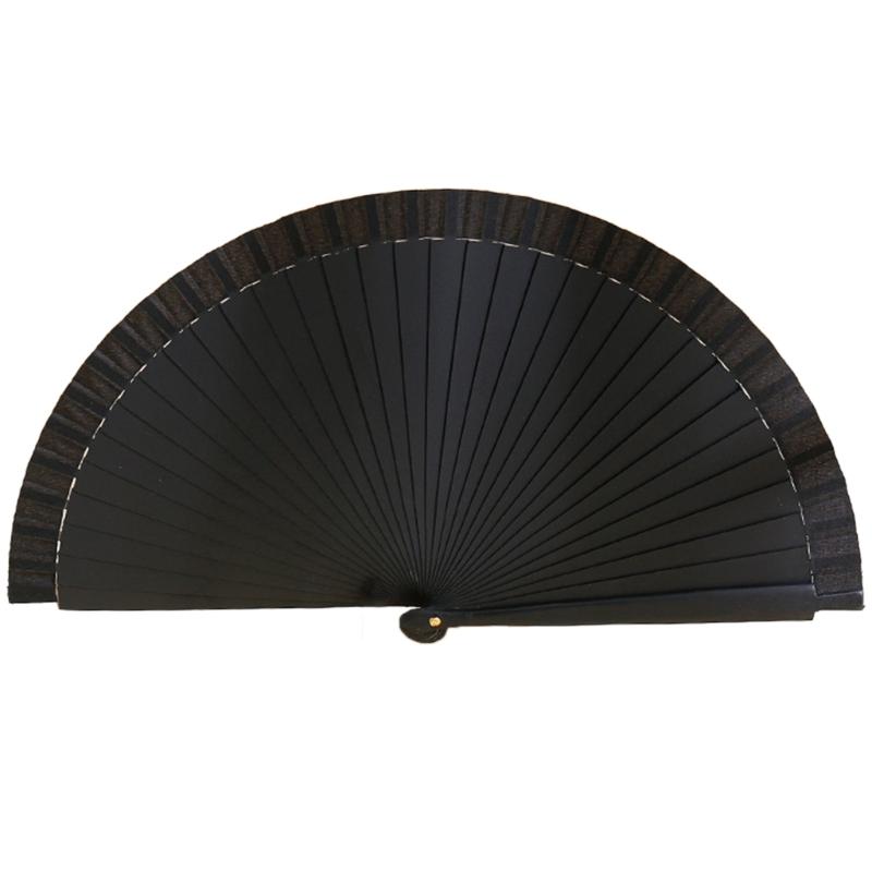 Traditional Wooden Hand Fan Classical Vintage Spanish Solid Color Folding Fan