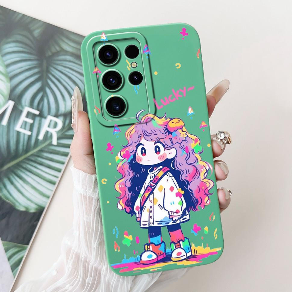 For Samsung Galaxy S24 Ultra Case Beautiful Cartoon Cover S24Ultra S928B S928U Soft TPU Phone Case For Samsung S24 Ultra Shell