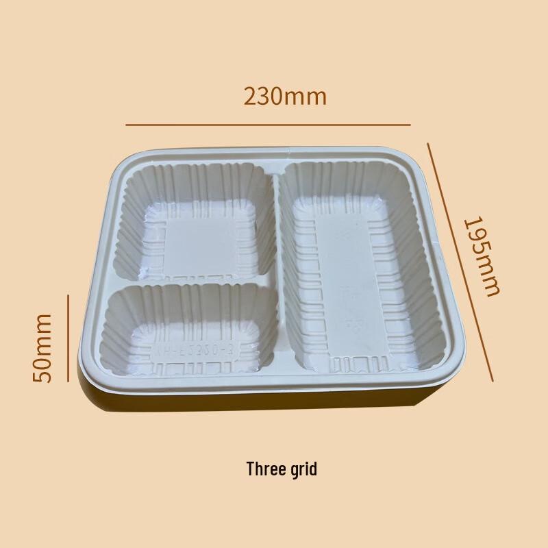 Degradable Three-Compartment Disposable Meal Prep Containers