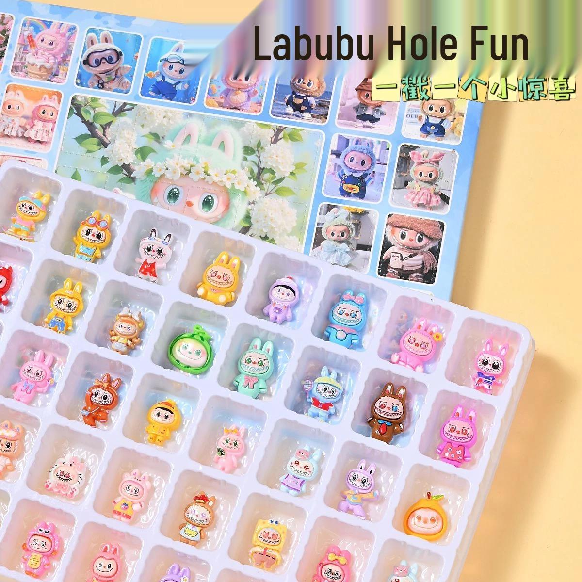 

120-Piece Pull Cloth Hole Fun Blind Box LABUBU Figurines - Toy Gift for Boys and Girls 3+