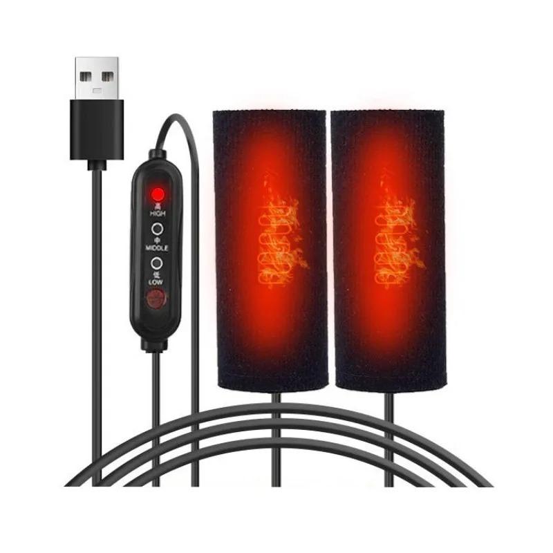 Motorrad Fahrrad Beheizbare Griffe Abdeckung USB Elektrische Heizung Langlebig Abnehmbar Lenkerwärmer für Motocross Kalte Winterfahrten