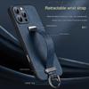 Elegant Wristband Leather Case For iPhone 17 Air 16 Pro Max 15 Plus Streatchable Stand Cover Elegant Business Finger Ring