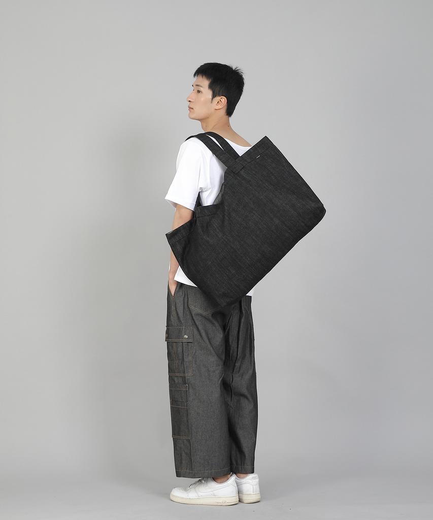 Seinteukeulu Double Cargo Cropped Pants Dcp-382 Denim Gray Black