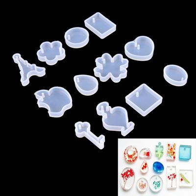 12 Teile/satz Löcher Schlüssel Waterdrop Silikonform Form Harz Schmuck Machen DIY Handwerk