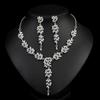3pcs High-end Minimalist Style Necklaces Earrings Zircon Set Elegant Temperament Bridal Wedding Gown Crystal Decoration