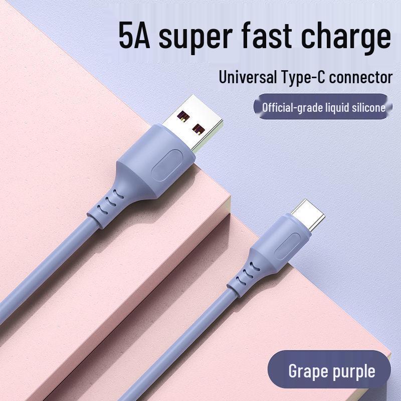 Liquid Macaron 5A Fast Charging Universal Flash Cable for Huawei & Xiaomi Type-C - Hot Seller