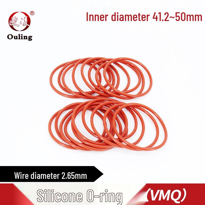 

Red Silicone O-ring - Various Inner Diameters (41.2 to 50mm) x 2.65mm ID 40*2.65mm (5 pcs) Red Silicone O-ring