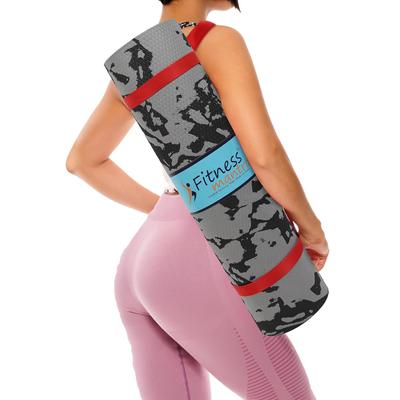 6mm Anti-Slip Marble Design Yoga Mat with Carrying Strap for Men & Women| Qty.-1 Piece| Grey|