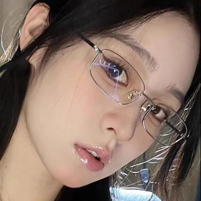 Harajuku Kovové Čtvercové Brýle Dámské Retro Malé Brýle Dívčí Japonské Skleněné Brýle Dekorativní Brýle Proti Modrému Světlu