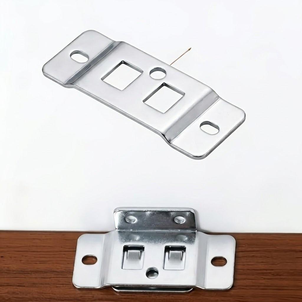 28pcs Set (8pcs Corner Braces And 20pcs Screws) | Thickened Metal Fixing Buckle 2-In-1 Connector | Furniture Connecting Bracket,