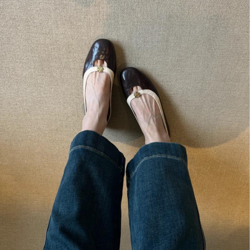 Fashion Hot Selling 2025 New Women's Flat Bottom Single Shoe Round Toe Mary Jane Style Casual Footwear French Vintage Light Mouth Design