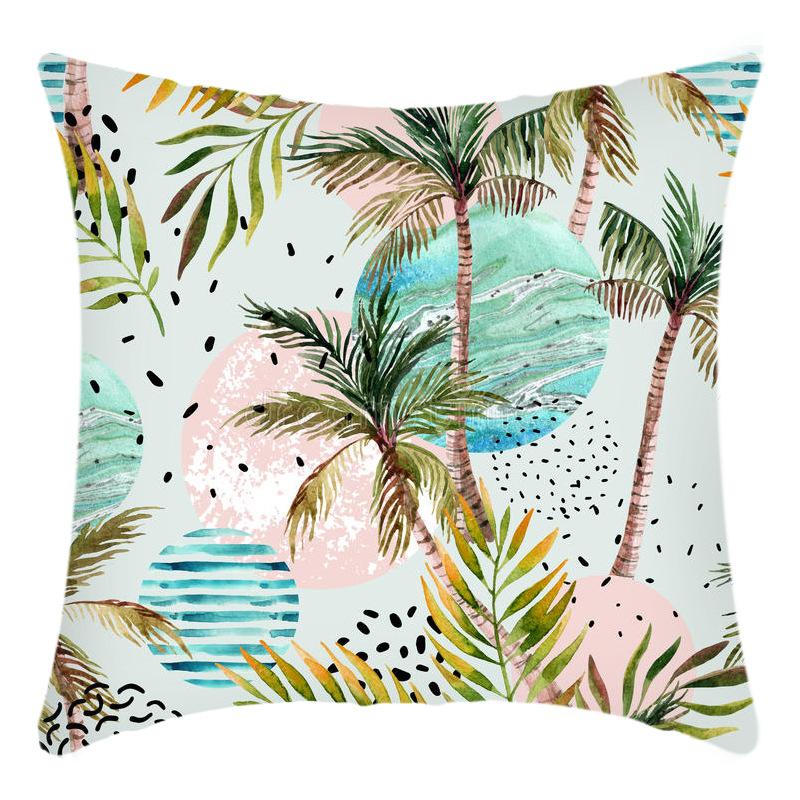 New Green Plant Coconut Succulent Printing Print Pillow Home Sofa Cushion Cover