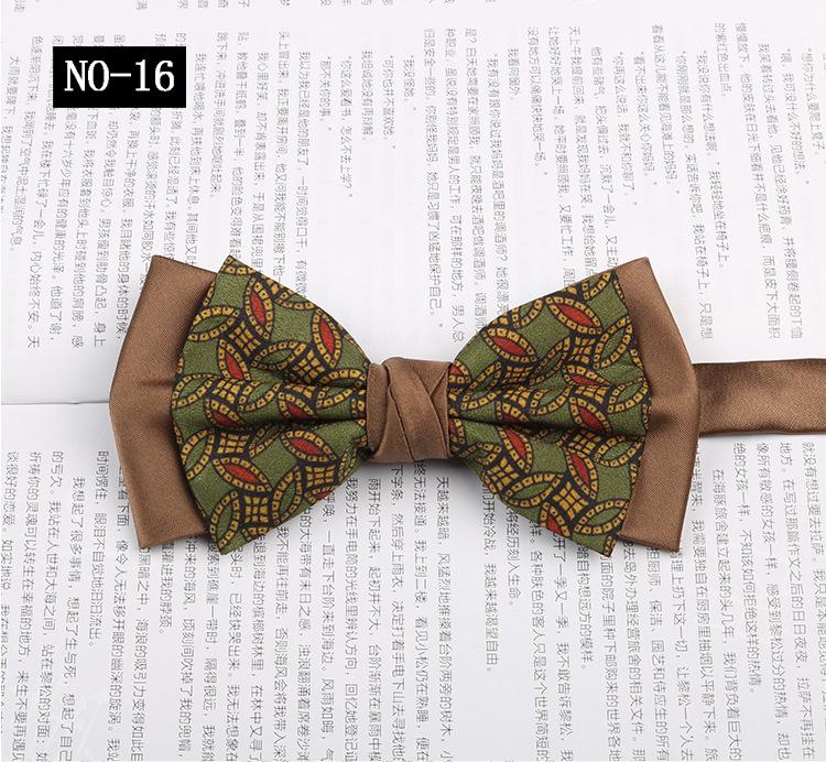 Gemusterte Fliege Herren Imitationsseide Druck Retro High-End Französisches Hemd Amtlich Fotografie Hochzeit Schleife Kragen