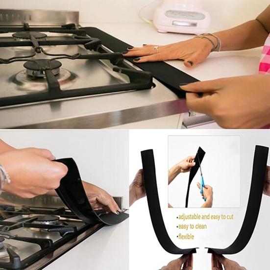 1Pc Flexible Silicone Stove Counter Gap Fill Cover Wide Long Seal Kitchen Tool