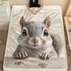 Cute Squirrel,pattern Flannel Blanket, High Quality Comfortable for All Seasons, Home Decor, Warmth and Comfort, Perfect for Gifts.