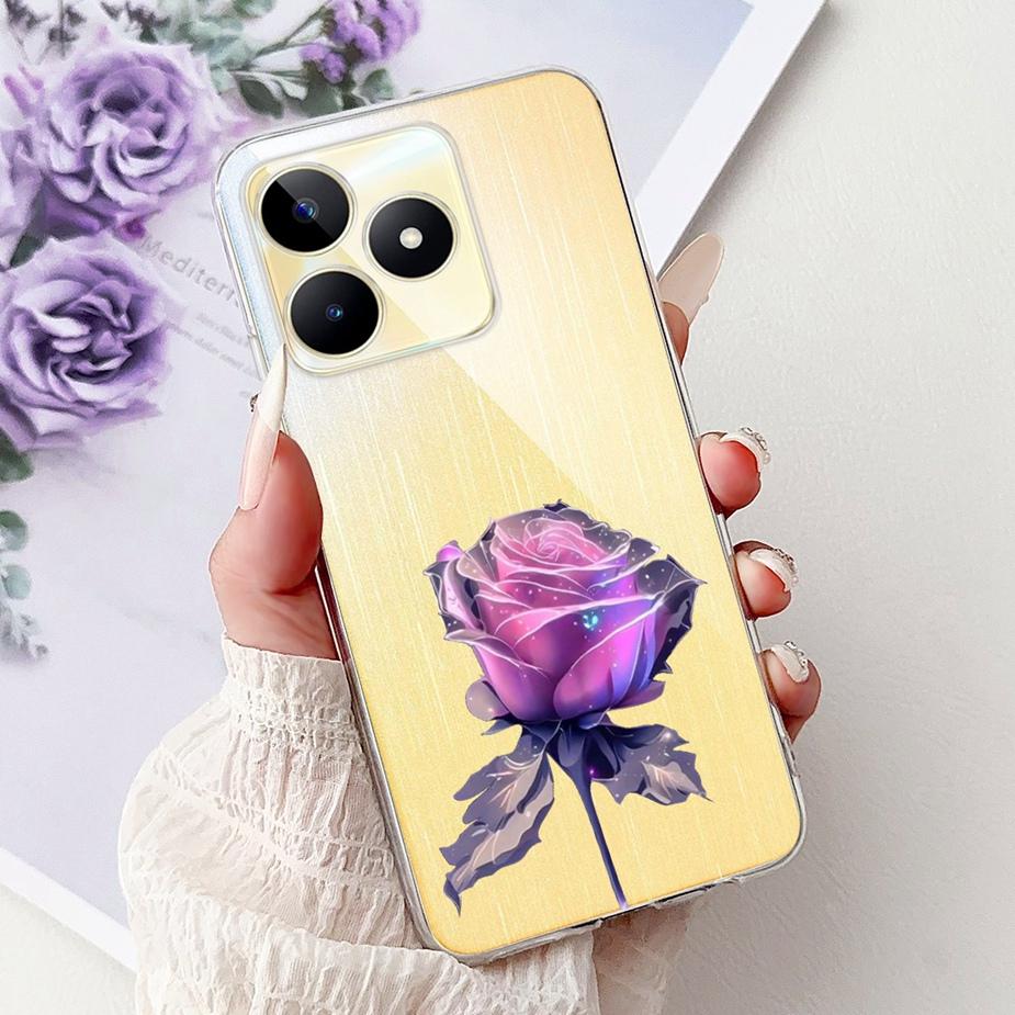 Für Realme Note 50 Hülle RMX3834 Niedliche Katze Bemalte Abdeckung Klare Silikon Weiche TPU Handyhülle Für Realme Note 50 Note50 Fundas Coque