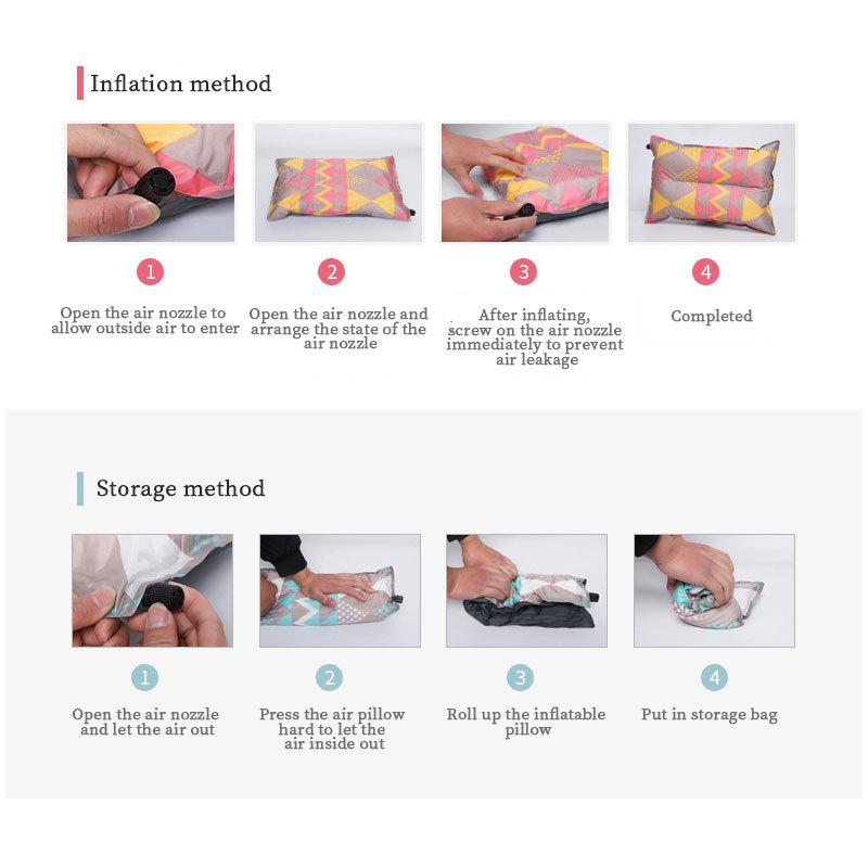 Outdoor Automatic Inflatable Pillow Leisure Tent Camping Sleeping Pillow Car Travel Pillow