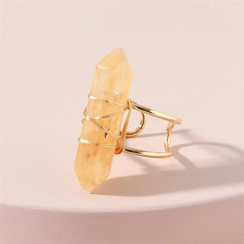 Fashion Vintage Natural Stone Ring For Women Men Female Luxury Copper Wire Wrap Blue Moonstone Rings Wholesale Jewelry Gifts