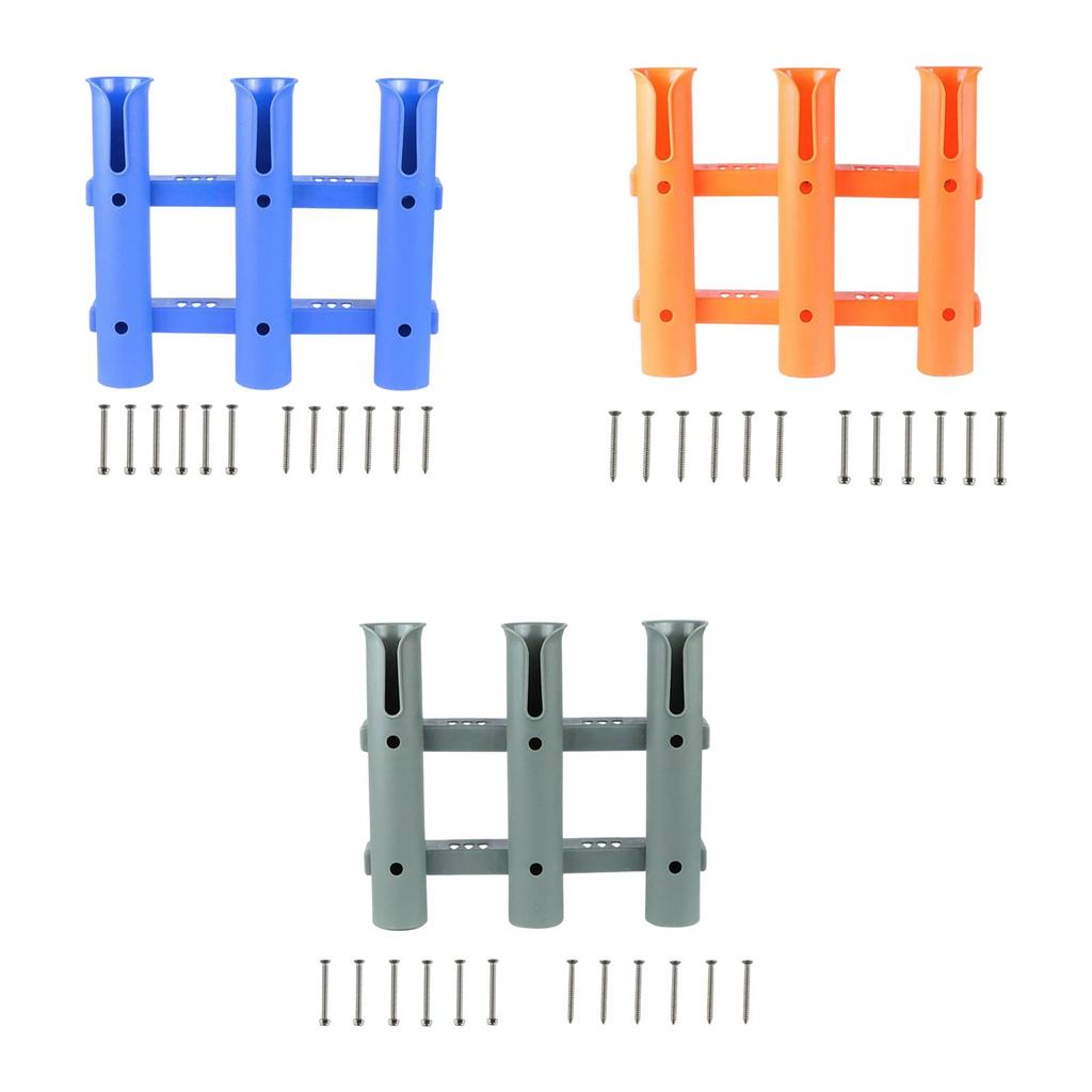 3 Tube Links Fishing Rod Holder Support Gift for Husband Equipment 3 Hole Fishing Rod Rack for Yacht Truck Garage Marine Boats