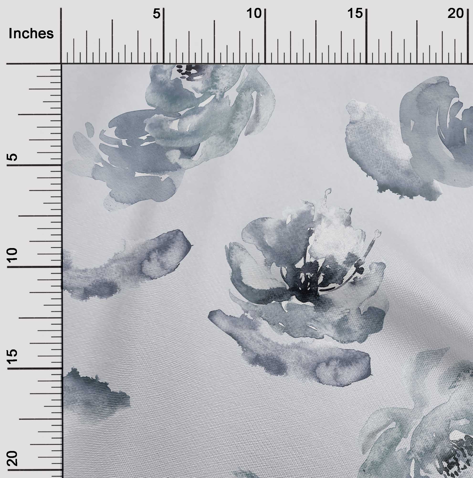 

OneOone Cotton Flex Dusty Green Fabric Квіти Акварель Тканина для пошиття друкованої тканини для рукоділля у дворі 40 дюймів 42 Inch Wide - Viscose Chiffon сірий колір