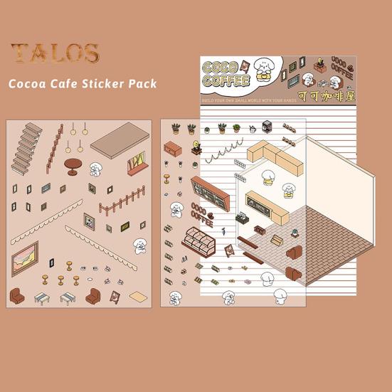 4Pcs DIY 3D House Stickers Kit Adults Kids Reusable Stress-Reducing Miniature Scene Sticker Set DIY Projects Gift