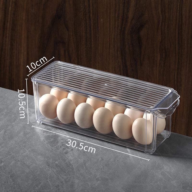 Food Grade Plastic Storage Box with Lid for Refrigerator/Freezer - Rectangular Container for Fruits & Vegetables