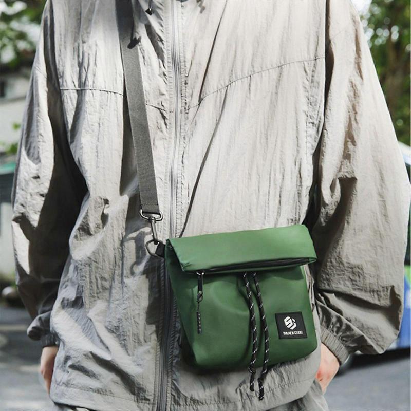 Japanese Shoulder Bag Casual Crossbody Bags Spacious Practical Fabric Chest Pack with Adjustable Strap for Daily Use  White