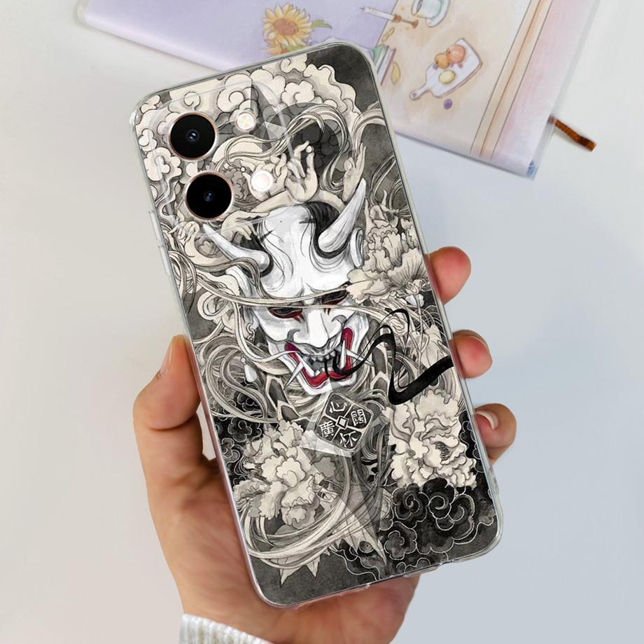 For Vivo Y28 4G Case Coque Clear Silicone Soft Back Cover For Vivo Y28 5G Y28s 5G Phone Bumper Coque Funda Dinosaur Cat Dragon