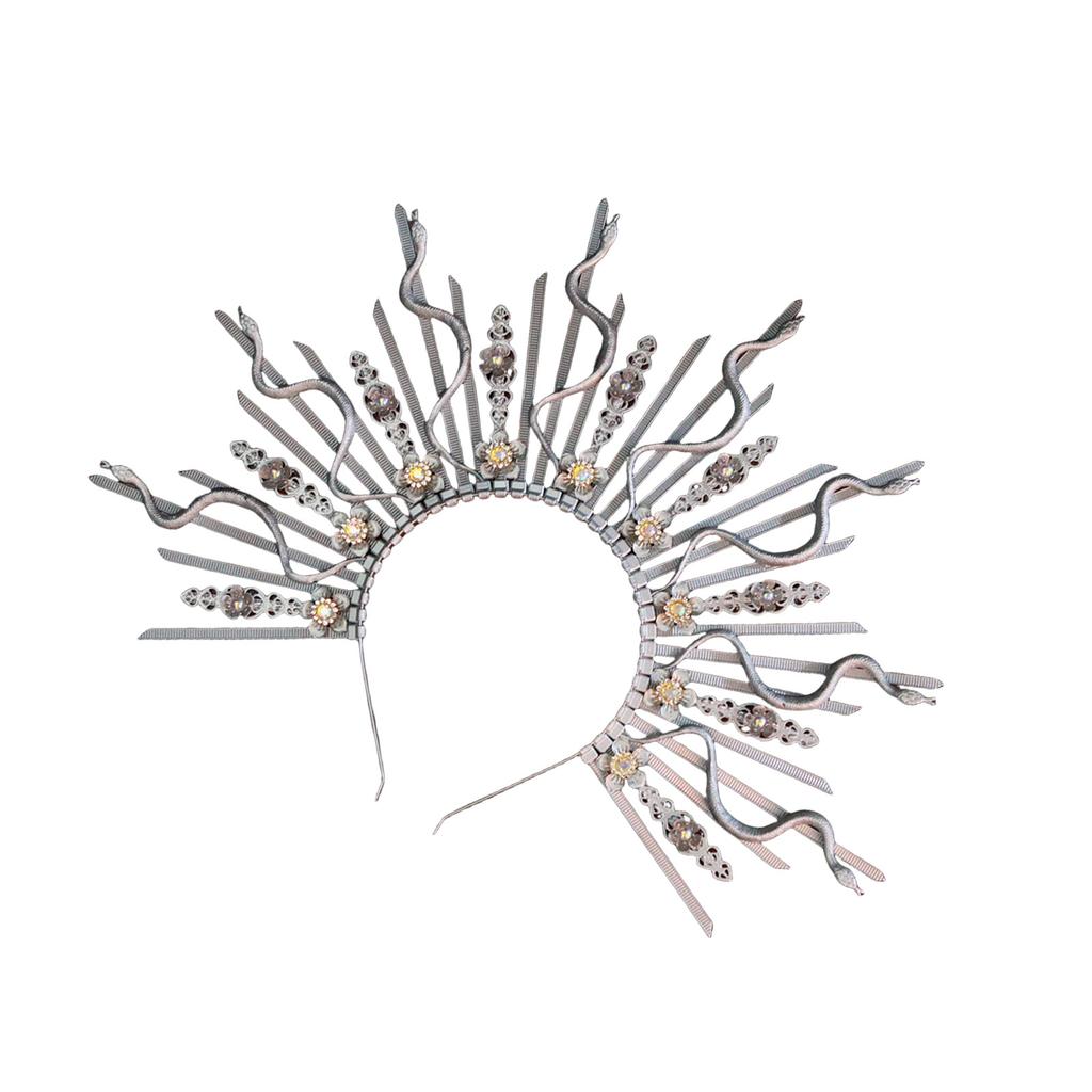 Adjustable Snake Head Crown Hair Accessory for Women Perfect for Adding a Touch of Mythical Charm to Any Styles Outfit