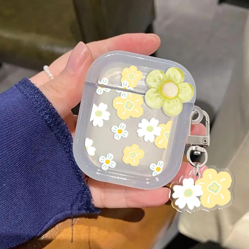 Three-dimensional small yellow flower, flower pattern apple earphone protective case for AirPods 1/1/1/pro generation