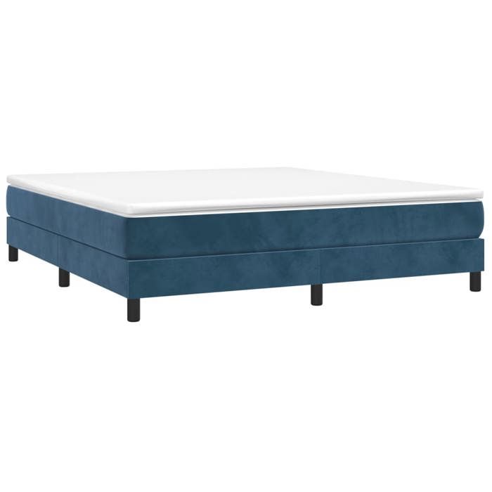 Cadre de lit avec matelas - Maison Exclusive - Velours bleu foncé - 180x200cm - 2 places