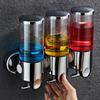 Wall Mounted Bathroom Shampoo Dispenser Double/triple Liquid Soap Dispenser Holder Soap Head Shower Liquid Dispenser Container