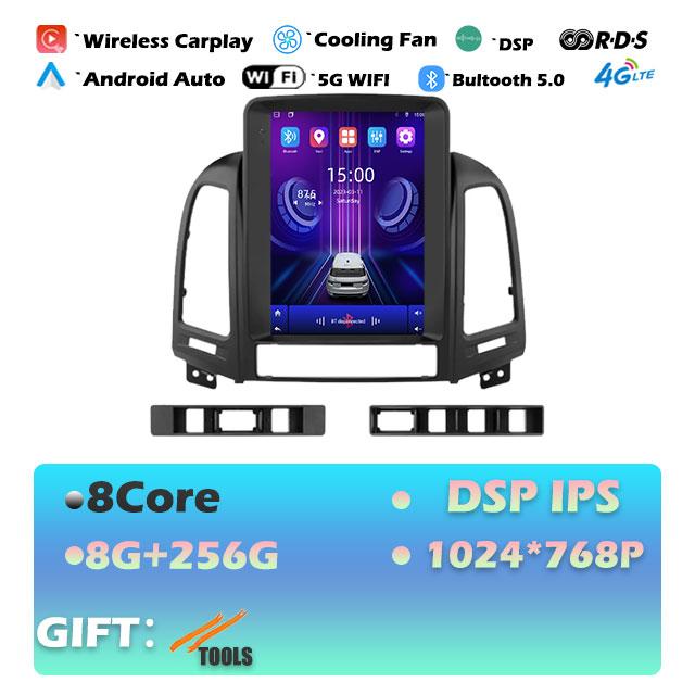 9.7'' For Hyundai Santa Fe 2 2006-2012 Carplay Android14 Car Radio Multimedia Video Player Navigaion Head Unit Stereo Audio