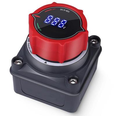 Upgrade Battery Disconnect Switch With Voltmeter, DC 5-60V Master Isolator Cut/Shut Off Switch For Marine Boat Car Truck Camper RV Trailer Vehicles