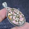 Natural Copper Pink Opal Gemstone 925 Sterling Silver Jewelry Pendant 2.13" Q7E32