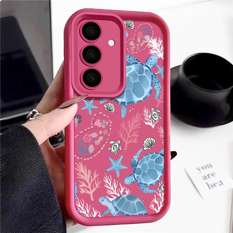 Cute Turtle Soft Case For Samsung Galaxy S25 Edge S24 S25 S23 S22 Ultra S24 FE A56 A55 A54 A36 A15 A25 A16 A26 5G Phone Cover