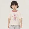 Girls Sweet Cartoon Print Short Sleeve T Shirt Summer Block Round Neck Cute Baby Top