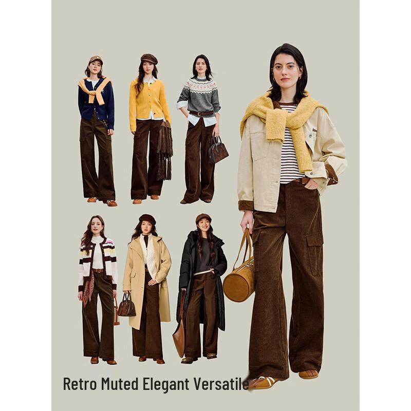 

Yinman Women s Corduroy Wide-Leg Cargo Pants 28