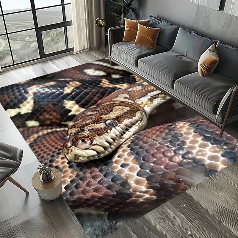 Living Room Sofa Kitchen Entrance Doormat Large Area Rugs 3D Printing Animal Snake Pattern Carpet Non Slip Balcony Floor Mat