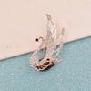 3 Colors Choose Rhinestone Crystal Swan Brooches for Women Elegant Animal Pins Fashion Jewelry